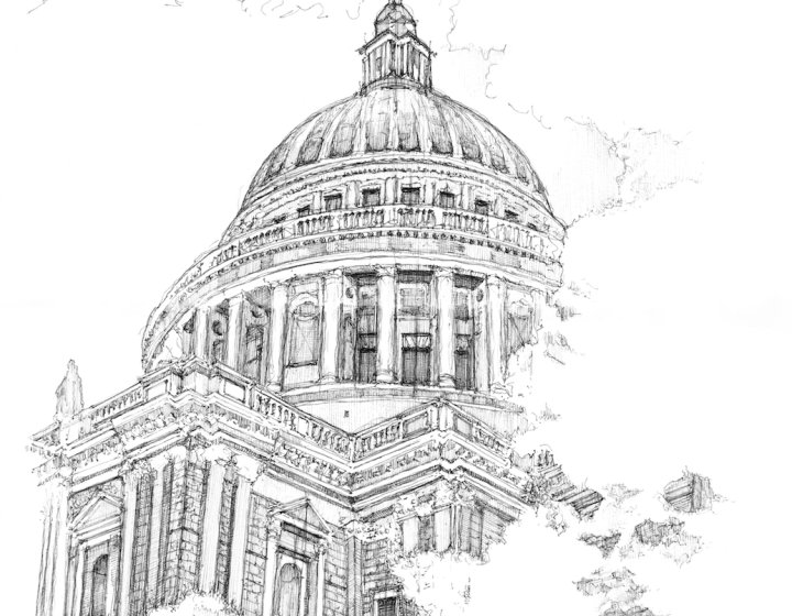 Pencil sketch of St Paul's Cathedral