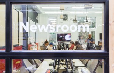 Newsroom window