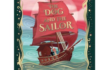 A book cover showing a pink boat on the sea