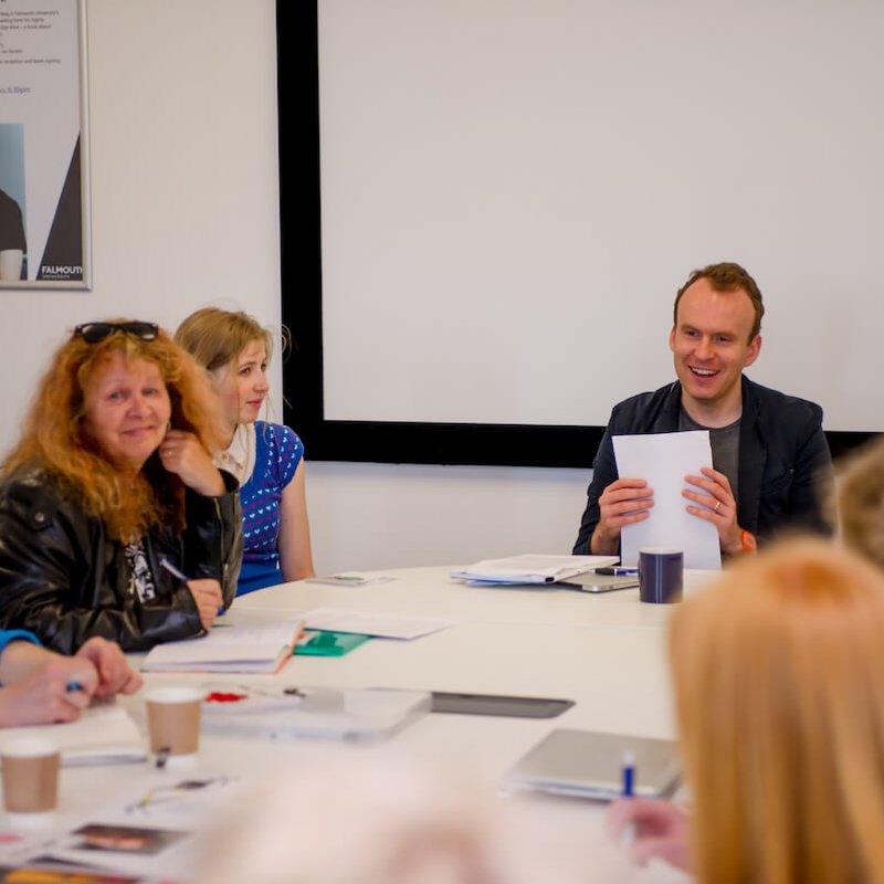 Matt Haig delivering a writing workshop to Falmouth University students