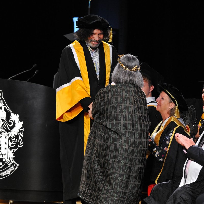 hew locke being awarded his fellowship by Dawn French
