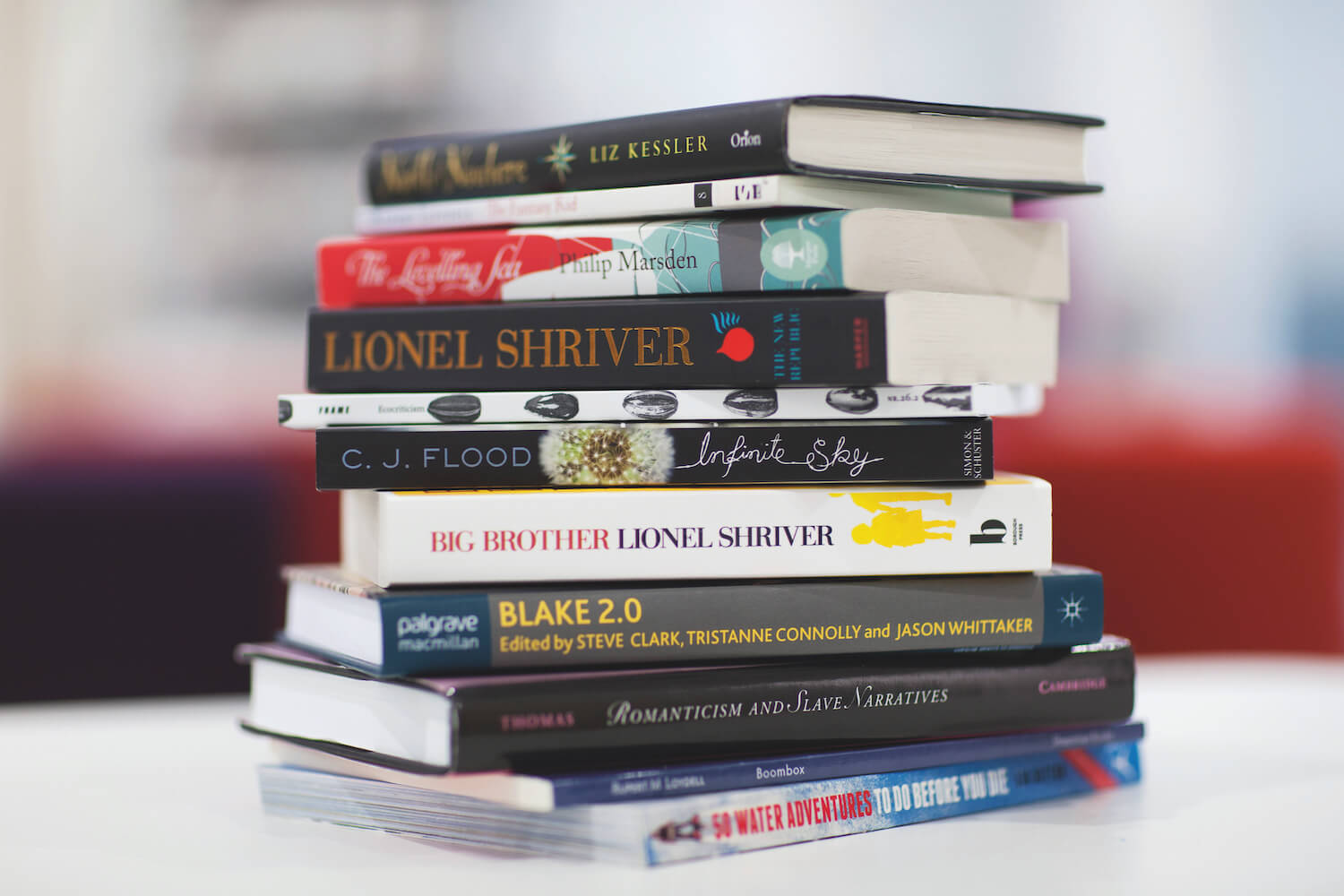 A stack of books piled up