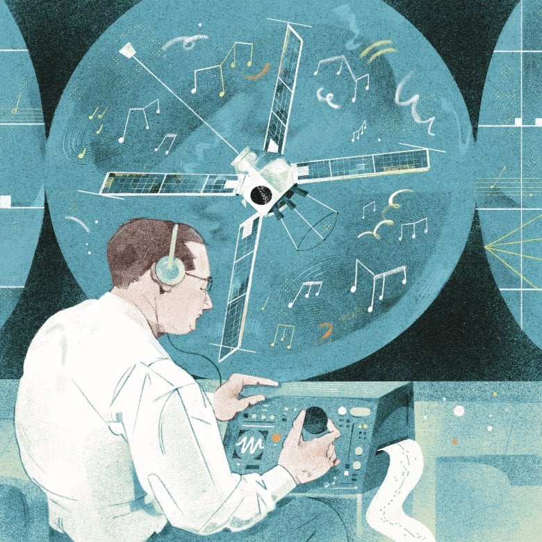 A man with a satellite