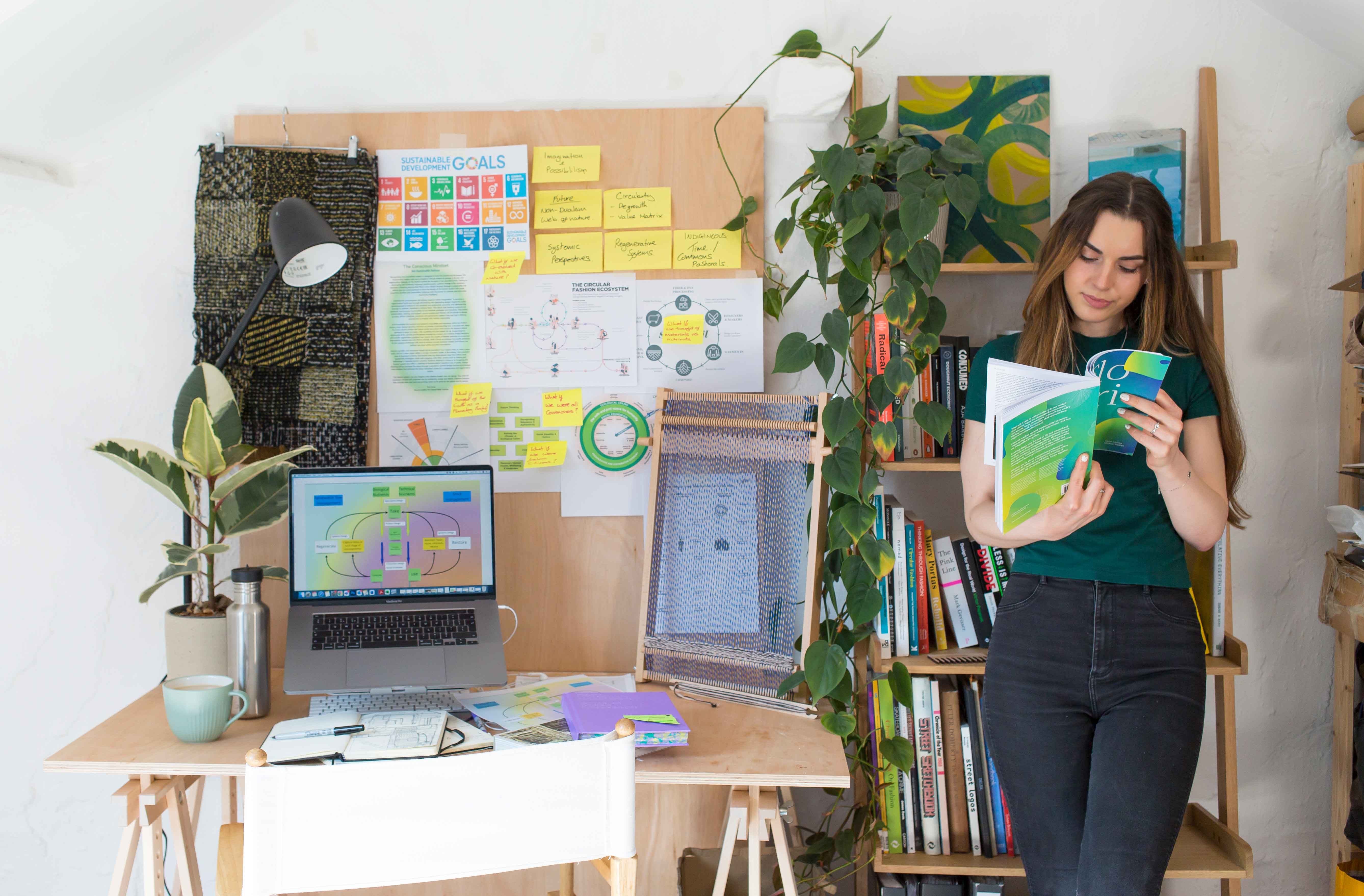 Sustainable Fashion student in their studio