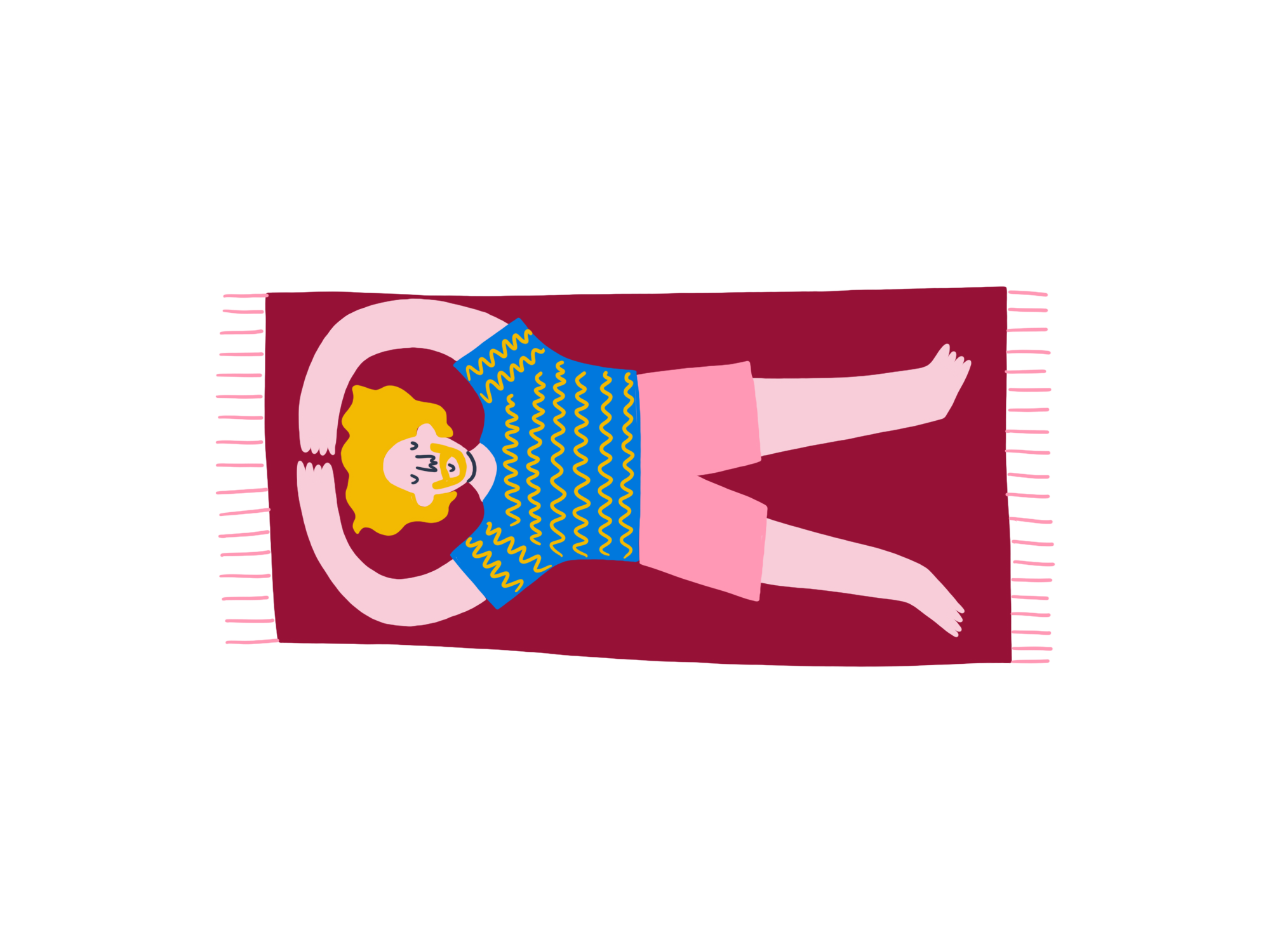 Sunbathing illustration by Ella Kasperowicz