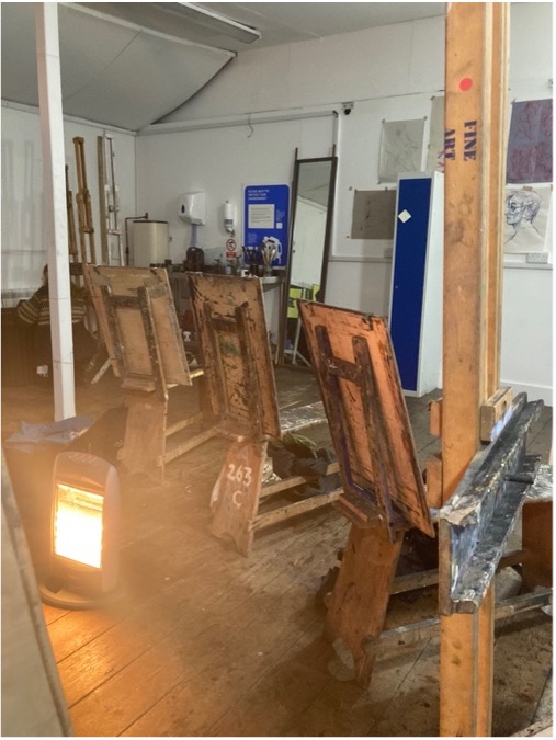 Easels in a studio