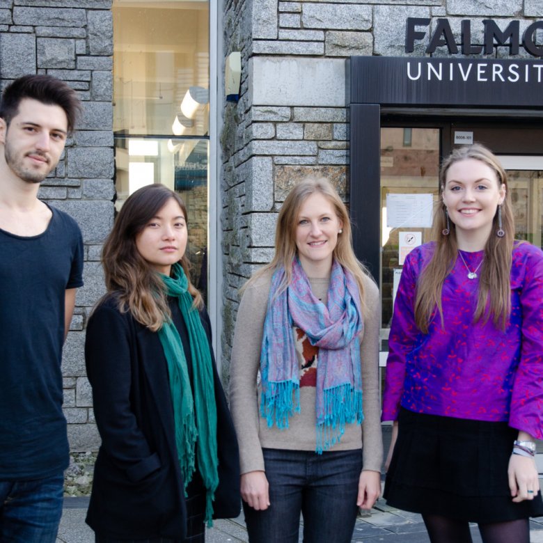 Animation graduates, outside School of Film & Television