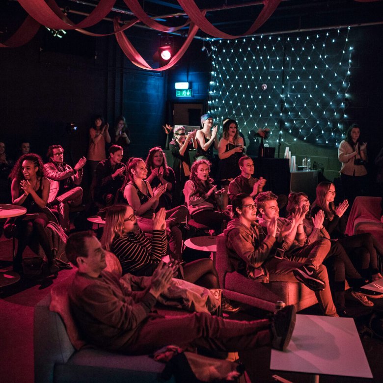 Audience members at burlesque night hosted by Creative Event Management students
