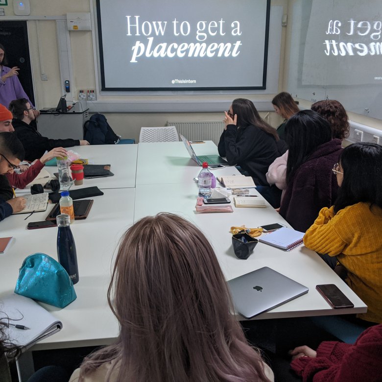 Creative advertising students hear from guest speaker