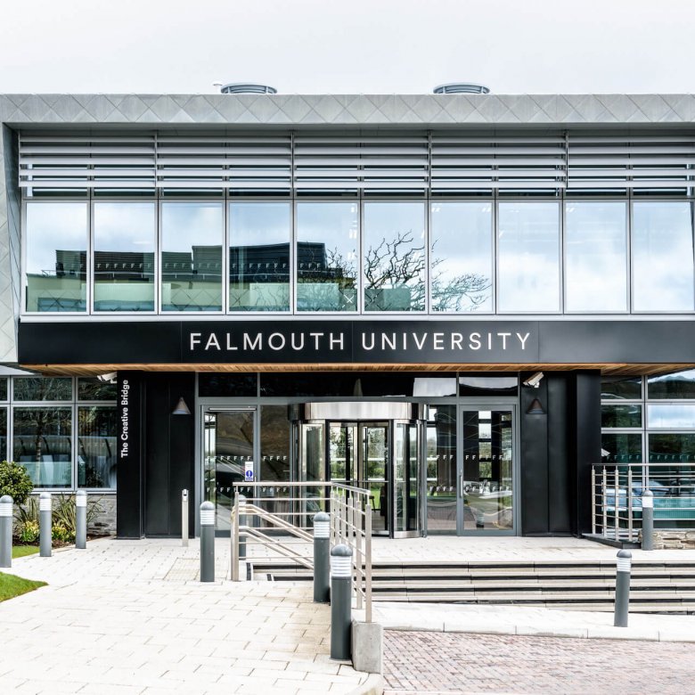 Front of Creative Bridge Building at Penryn Campus