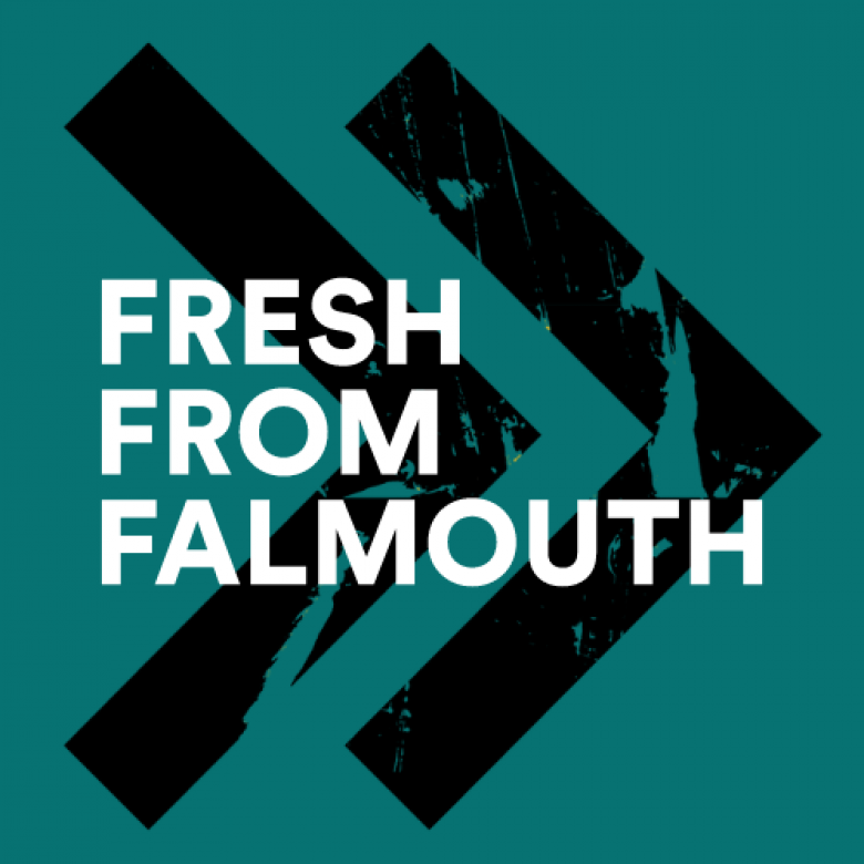 The words 'Fresh from Falmouth' overlay a green background