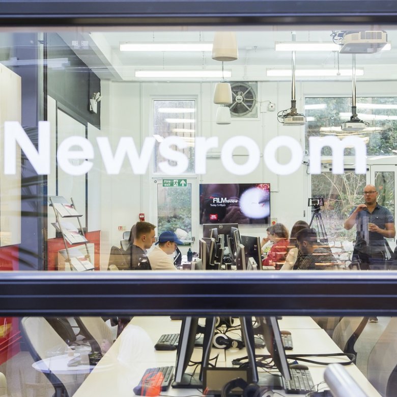 Newsroom window