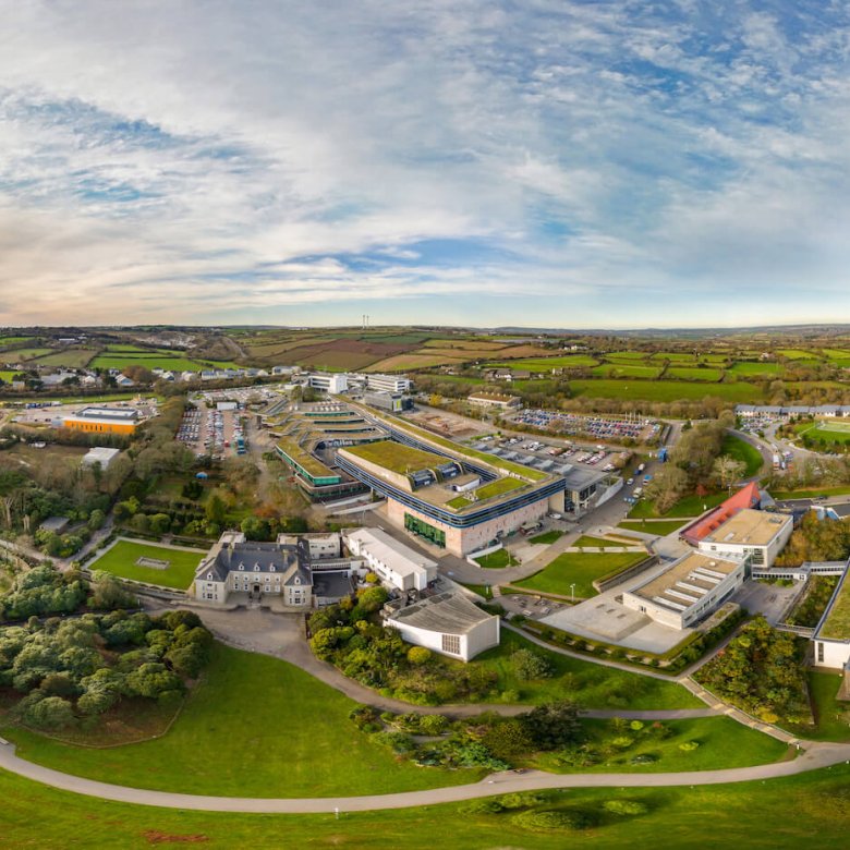 A view of Penryn Campus from the air