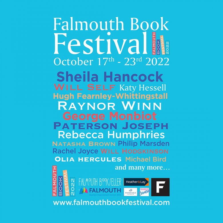 Falmouth Book Festival poster with schedule for 2022