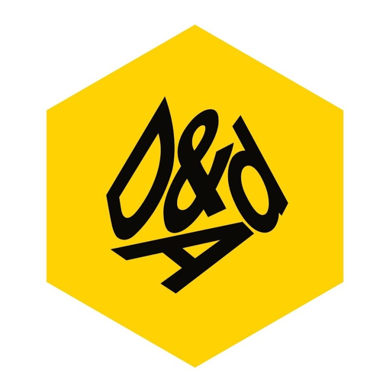 A yellow logo with the letters 'D&AD'