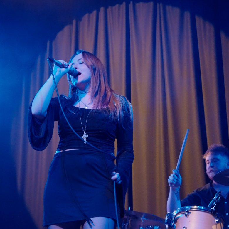 A woman singing