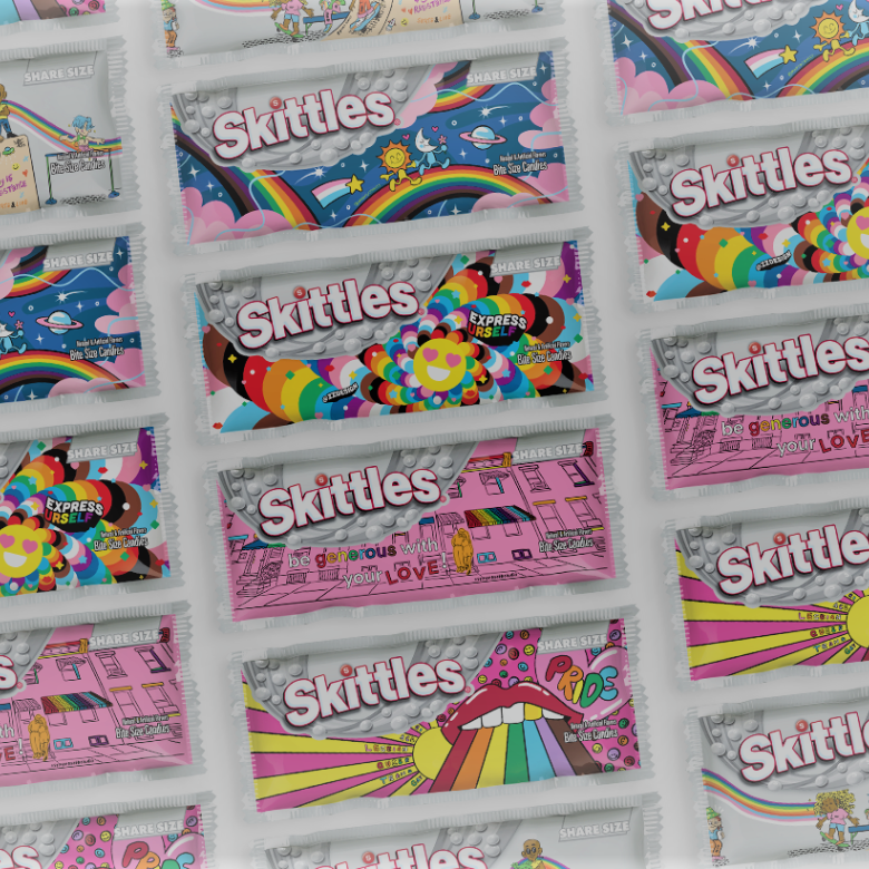 Skittles Gives Up Their Rainbow For Pride Month