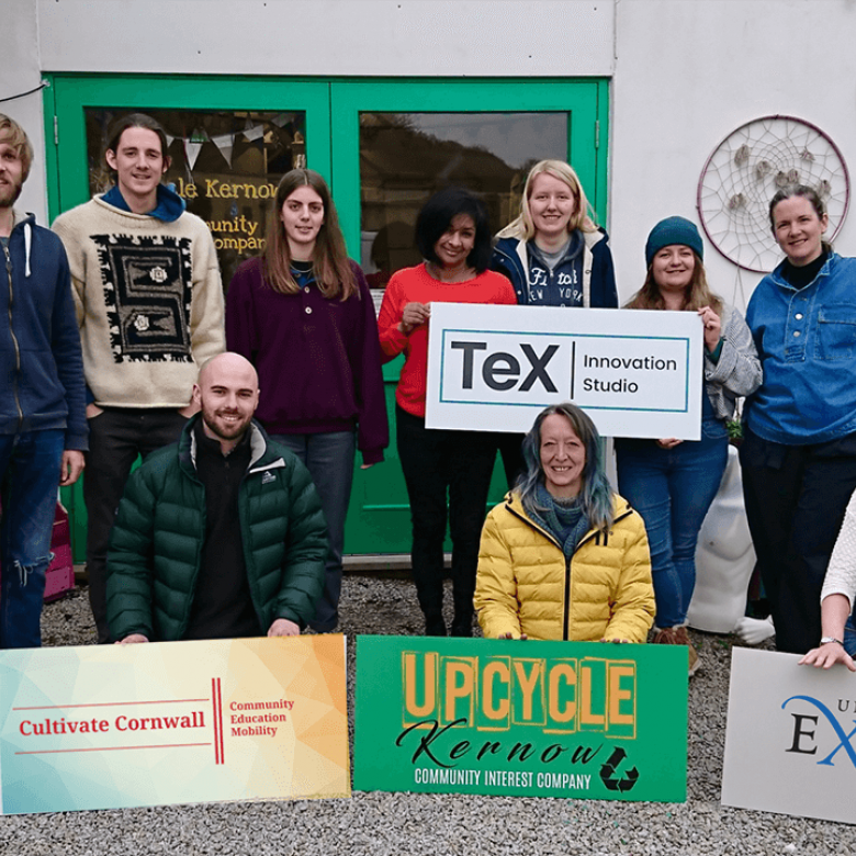 Team photo of graduate business TeX Innovation Studio.
