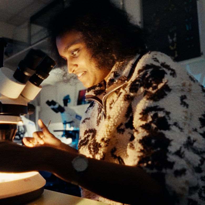A student in the lab