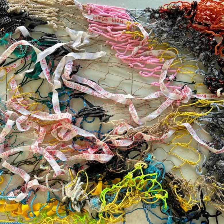 An installation of ropes by Esther Johnson