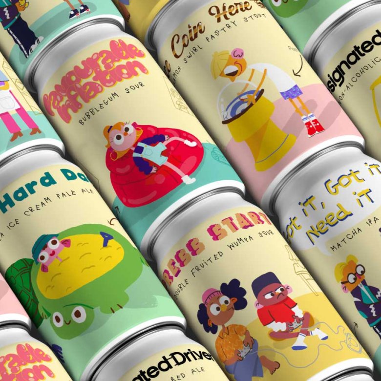 Beer can labels