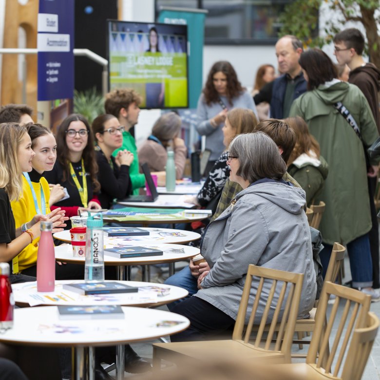 People talking at an Open Day