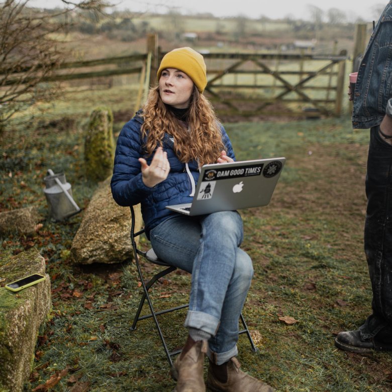 Rachel working in production