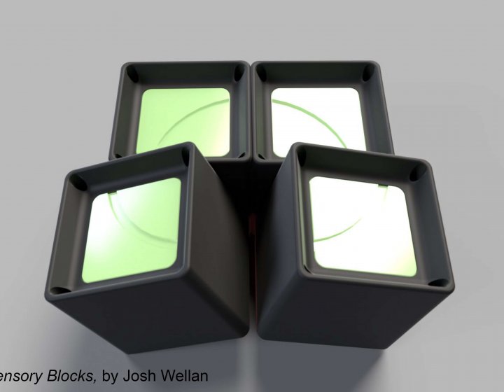 Four sensory blocks in a black frame