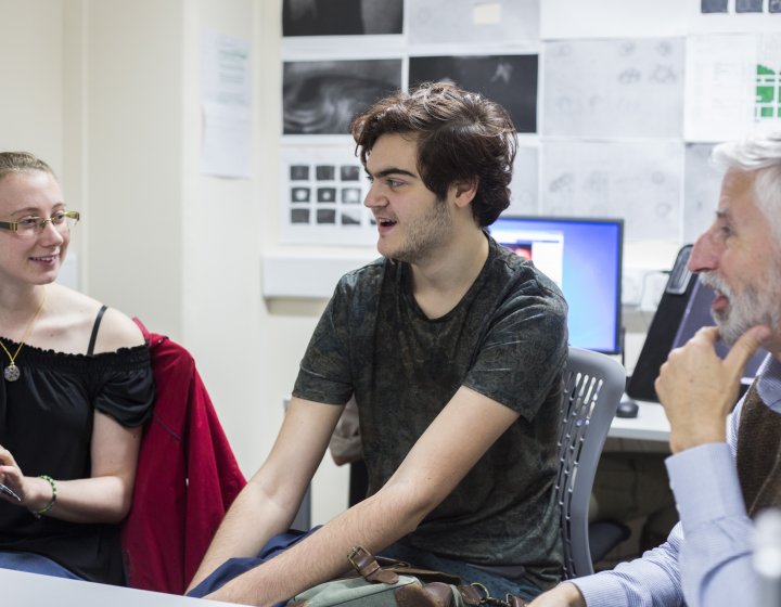 Falmouth students in discussion.