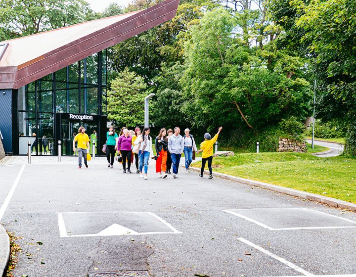 Group of people on Falmouth University Campus