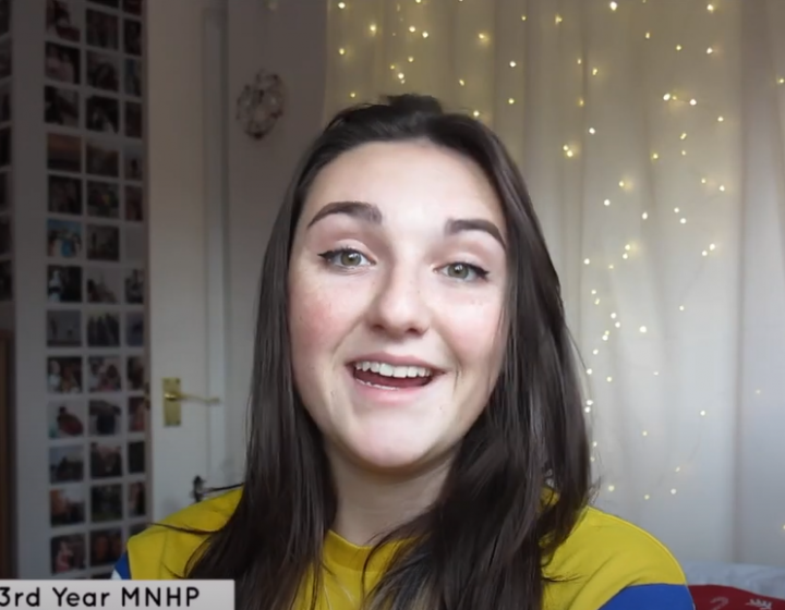 Still of Student Ambassador Chloe from her video 'How to be more sustainable this festive season'