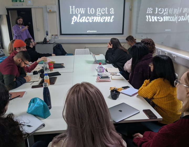 Creative advertising students hear from guest speaker