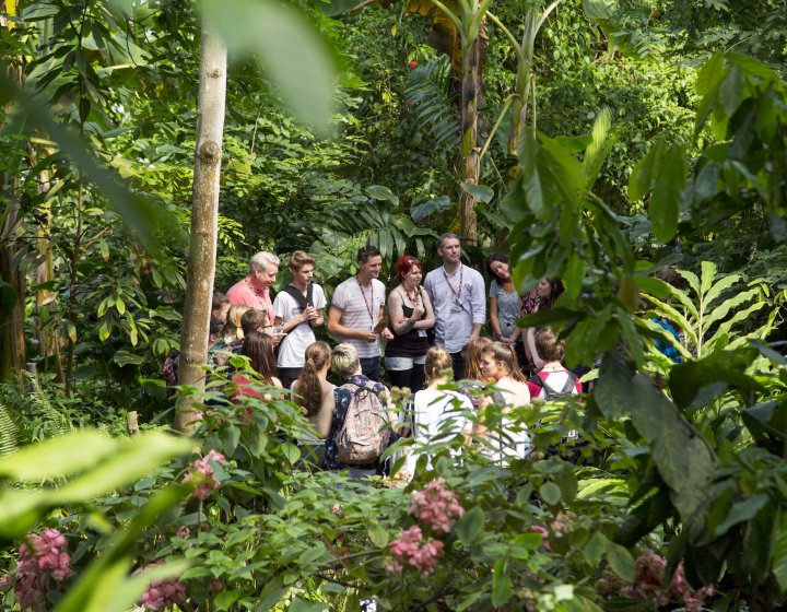 Students in a dome at the Eden Project