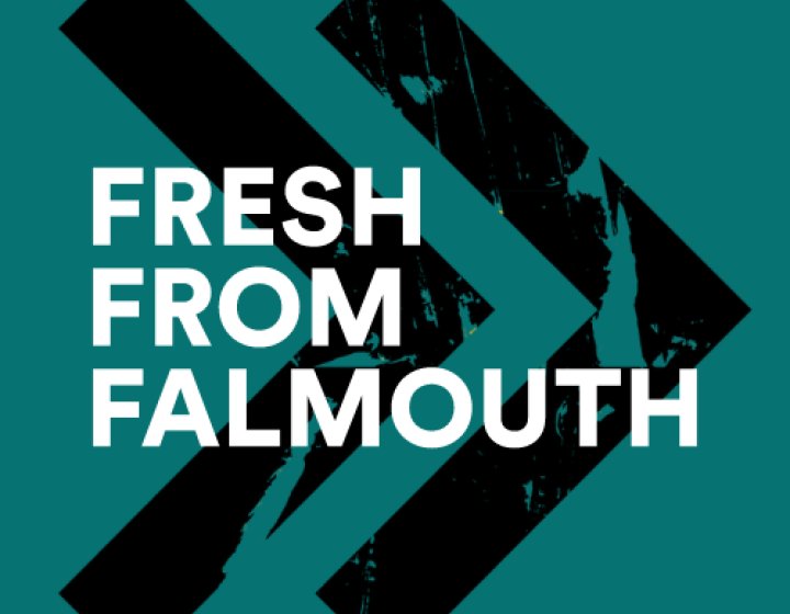 The words 'Fresh from Falmouth' overlay a green background
