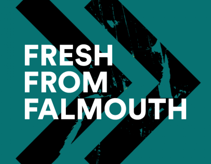 The words 'Fresh from Falmouth' overlay a green background