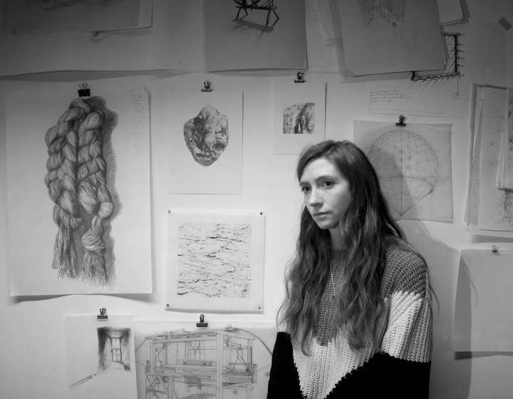 Aimee Labourne working in her studio