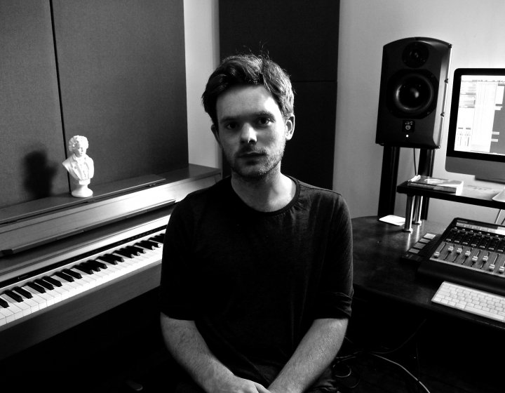 Graduate, Joe Donohoe, in the music studio