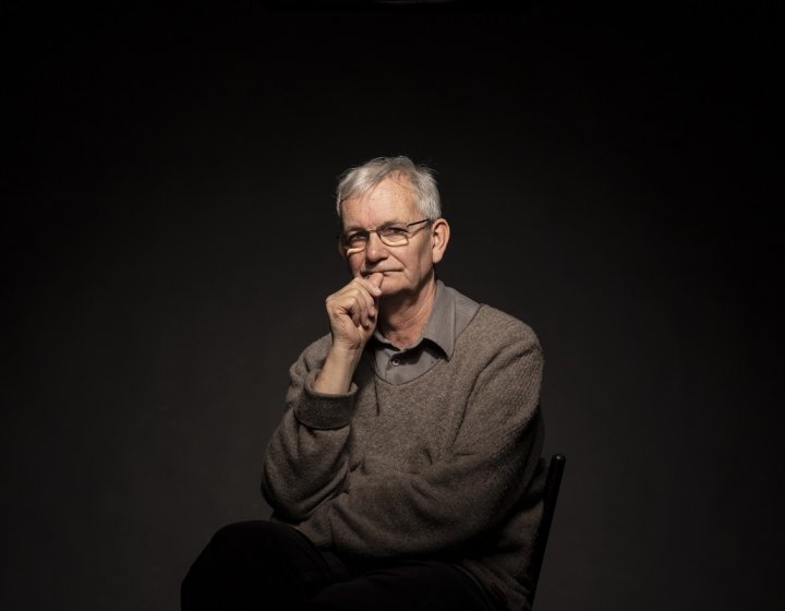 Photographer Martin Parr in the studio