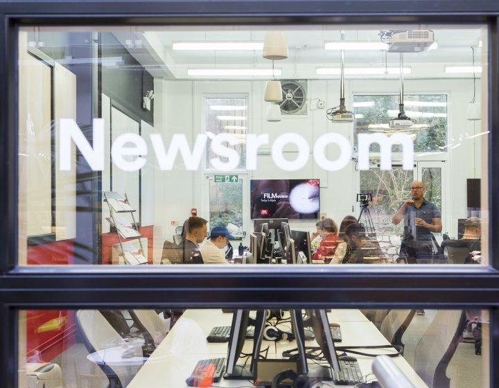 Newsroom window