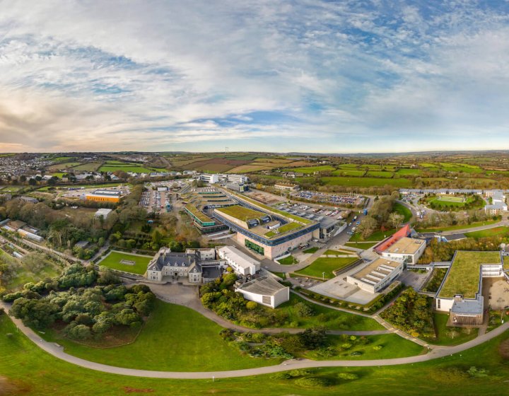 A view of Penryn Campus from the air