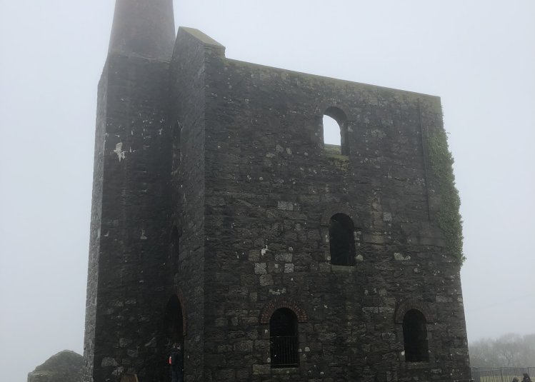 Outside the Bodmin Engine House with students