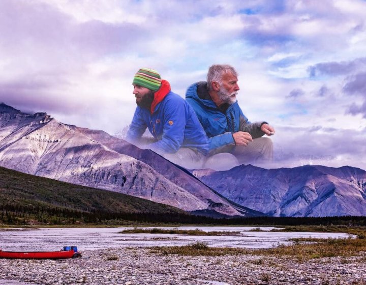 Chris and Niall Lucas overlayed on mountains