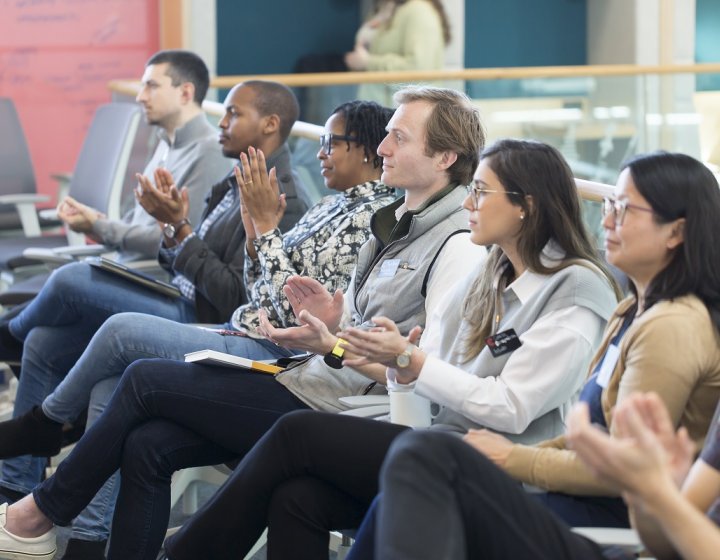 Audience at pitch in the pad