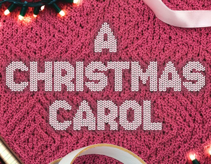 An illustrative image in the style of a Christmas jumper with the text A Christmas Carol in the centre