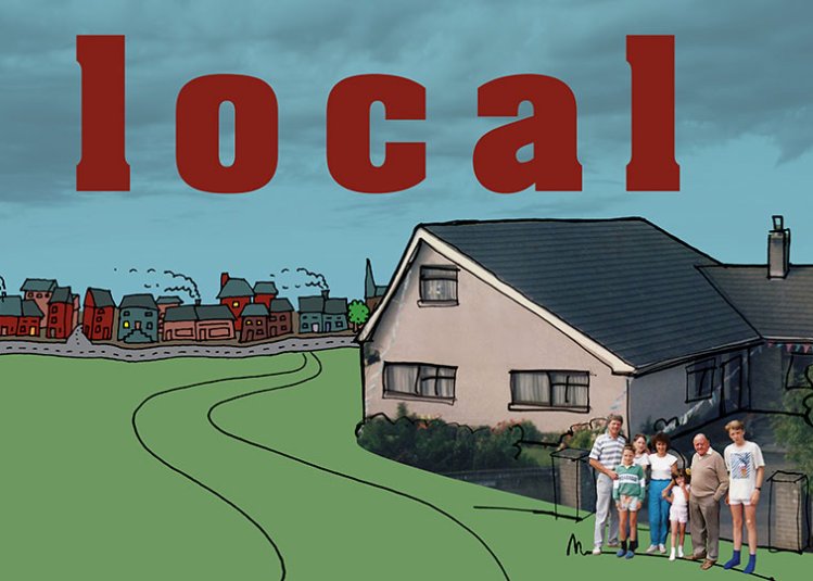An illustrative image of a house next to a green field with the text 'Local' above the house