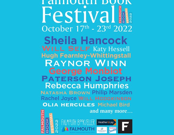 Falmouth Book Festival poster with schedule for 2022