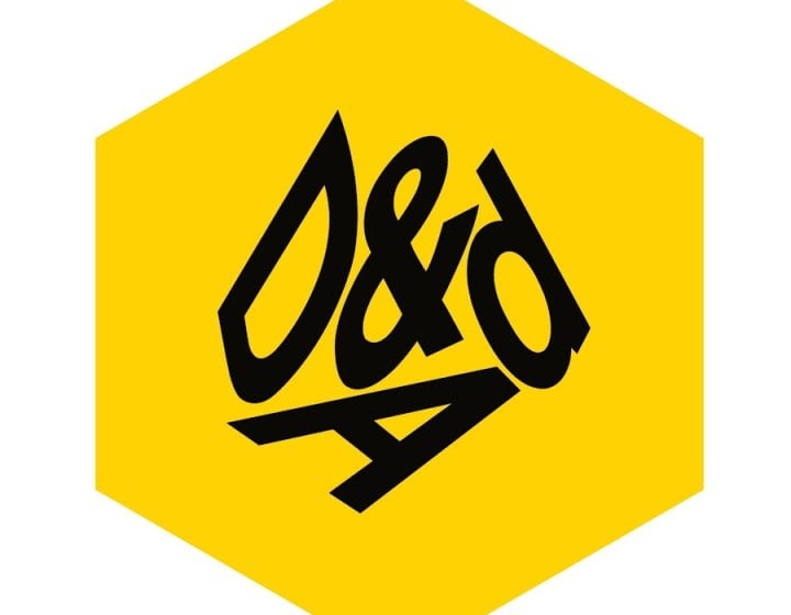 A yellow logo with the letters 'D&AD'