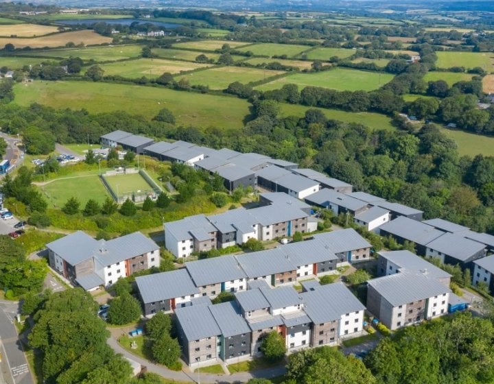 Glasney student village aerial view