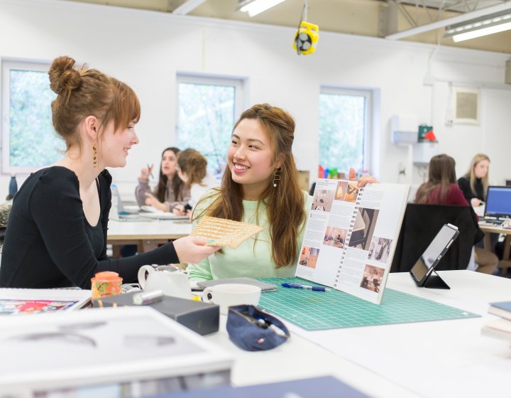 Interior Design Students discussing their work