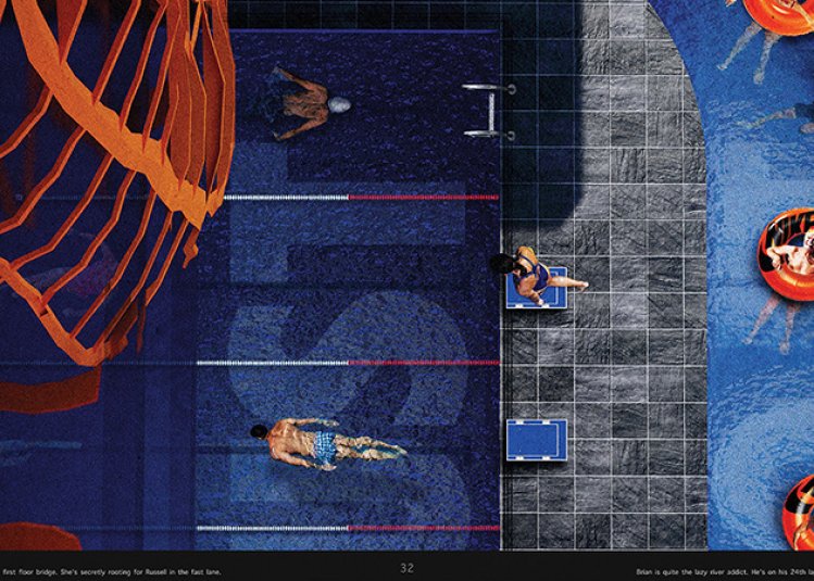 Aerial Visual Swimming Pool Interior Design By Student Sophie Cresswell